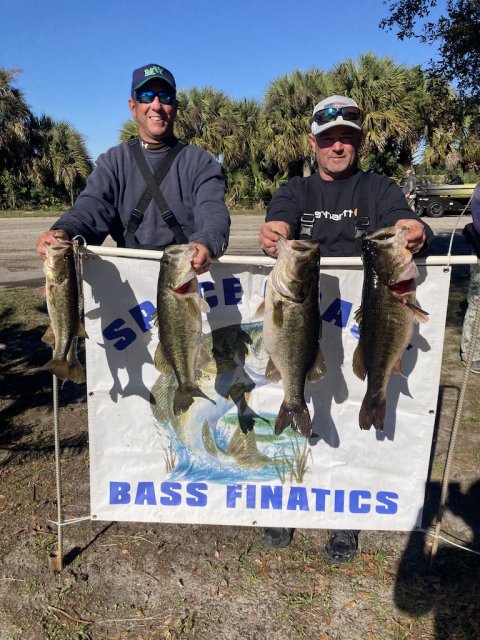 1: Karl Kescher and Brian Davidson with 25.19 pounds on Lake Kissimmee 01/30/2022